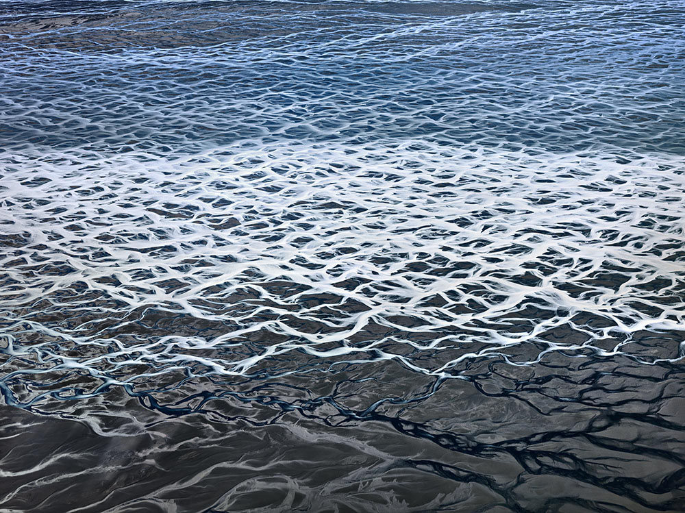 Edward Burtynsky, Glacial Runoff, Skeidararsandur, Iceland, (detail) 2012. Digital chromogenic colour print on Kodak Endura Premier Paper.  Photo: ©Edward Burtynsky. Courtesy of the Weinstein Hammons Gallery,  Minneapolis and Minnesota Marine Art Museum. 